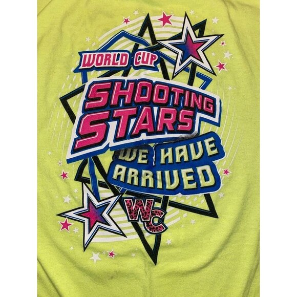 World Cup Shooting Stars Cheer Tee Bright Yellow Graphic T-Shirt - Picture 2 of 4